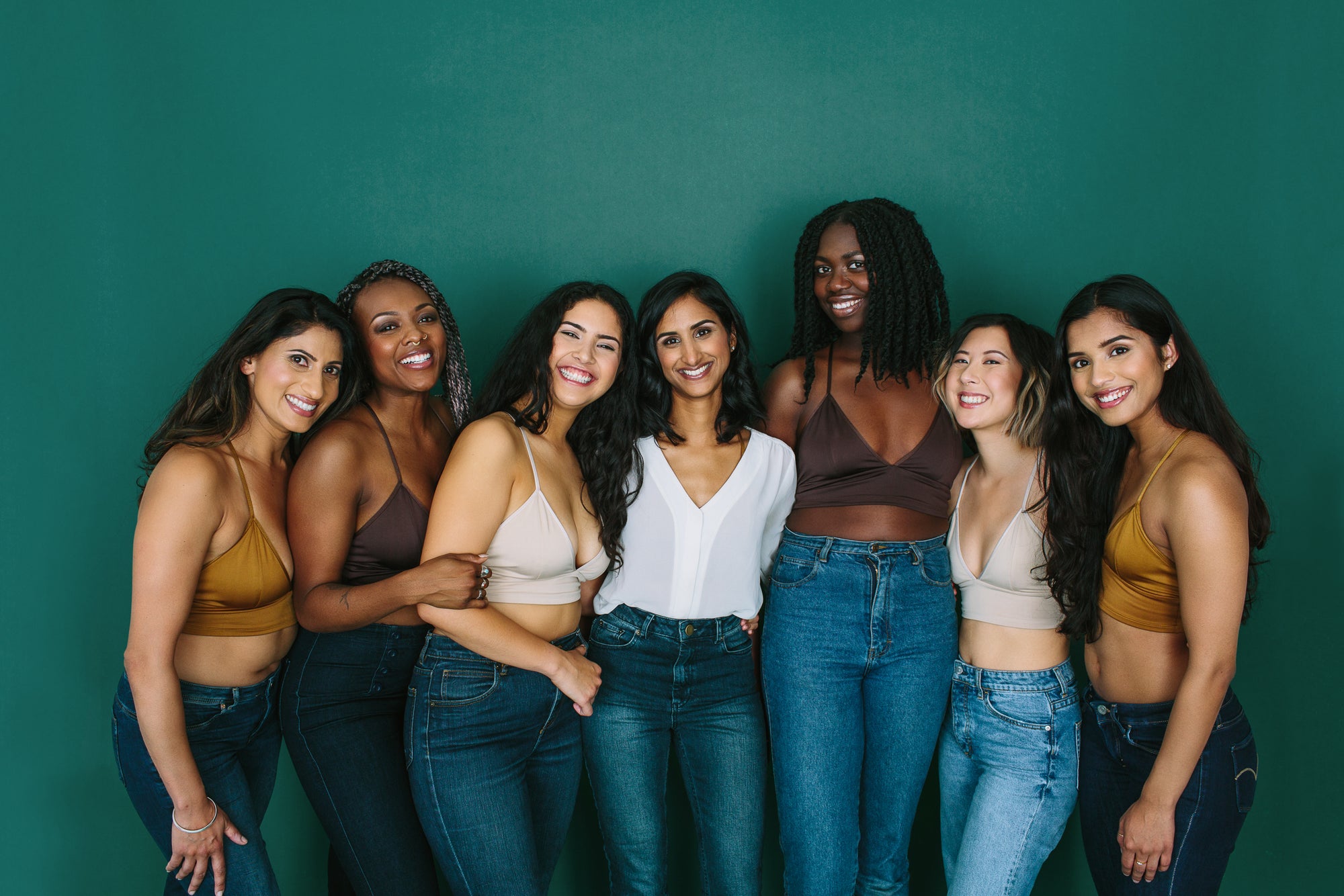 Founder Shobha Philips with Proclaim Models in Nude Bralettes