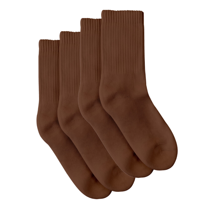 ELLA NUDE A DEEP BROWN TONE. PREMIUM ORGANIC PIMA CREW COTTON SOCKS. ETHICALLY AND SUSTAINABLY MADE IN PERU.