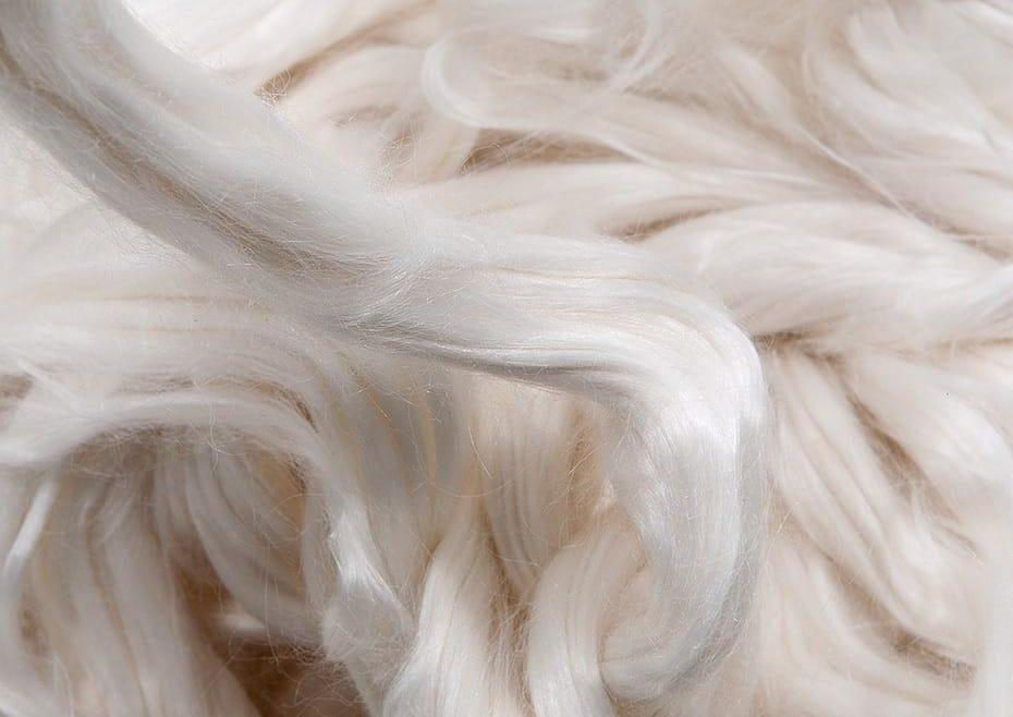 tencel fibers are shown, undyed