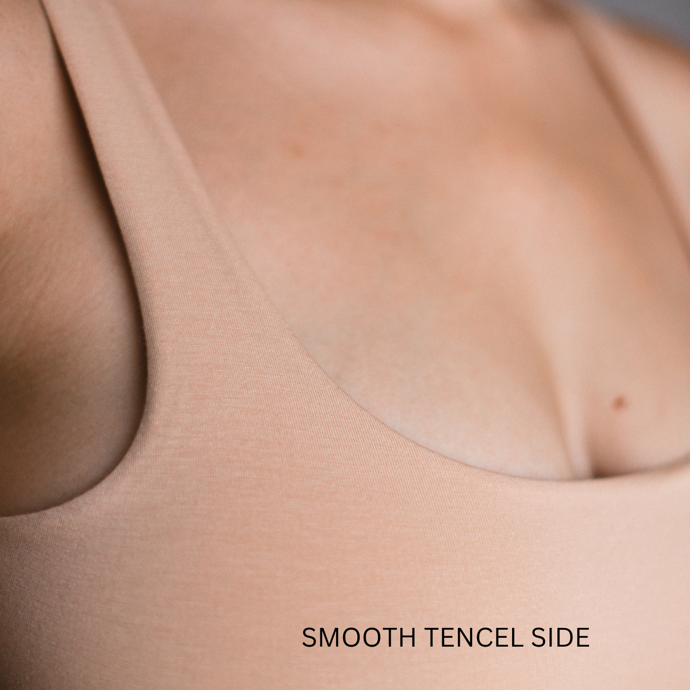 close up of the smooth side of the reversible bodysuit