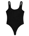 flat lay image of black bodysuit