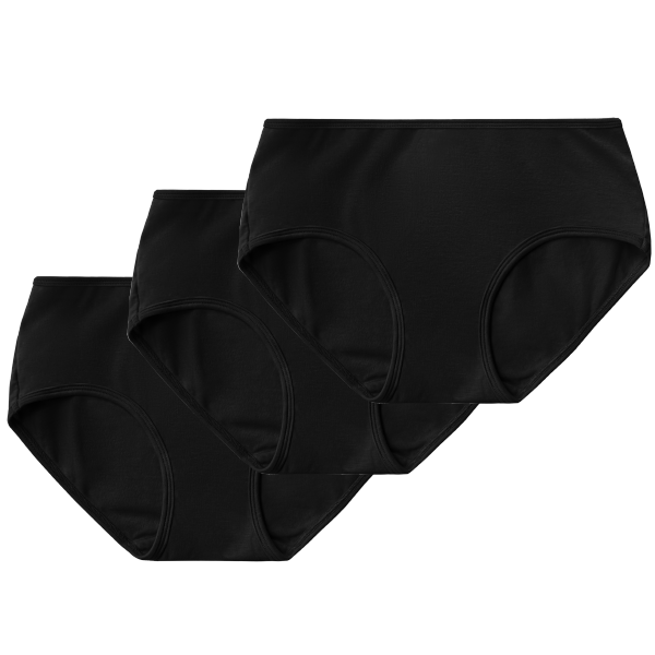 3 pack of mid-rise brief in black